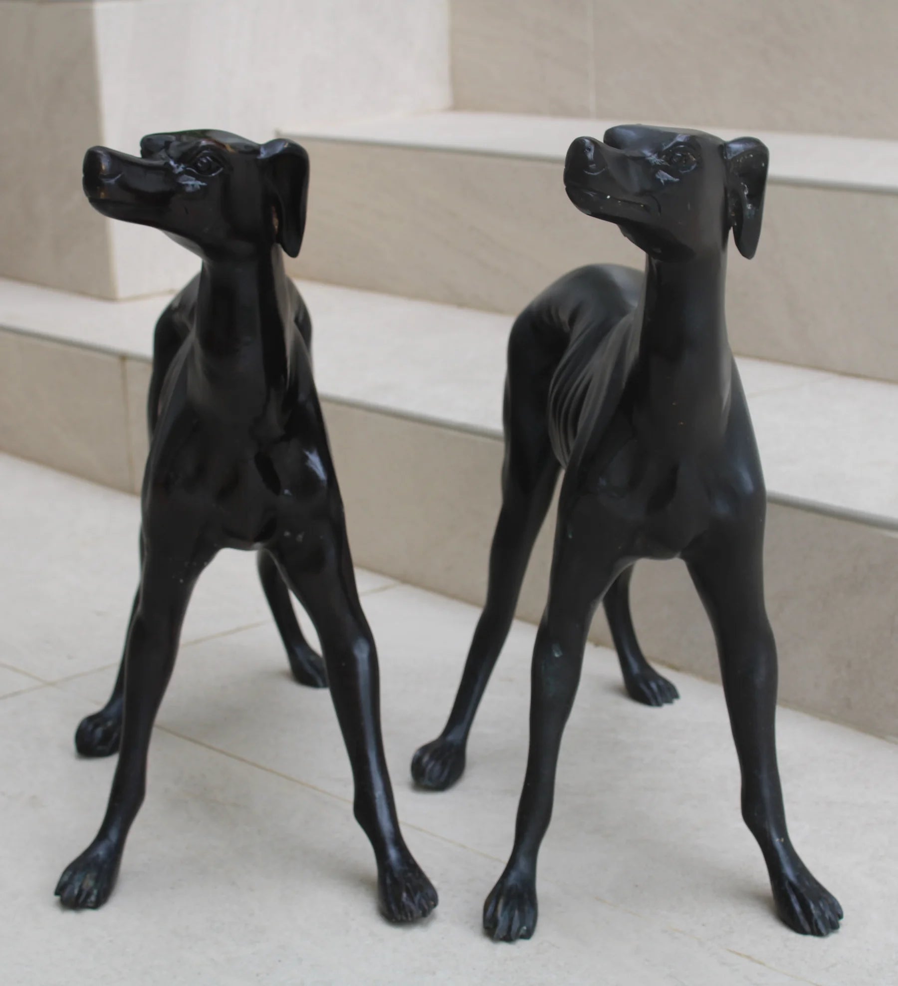 Pareja de Galgos en Bronce Art Déco