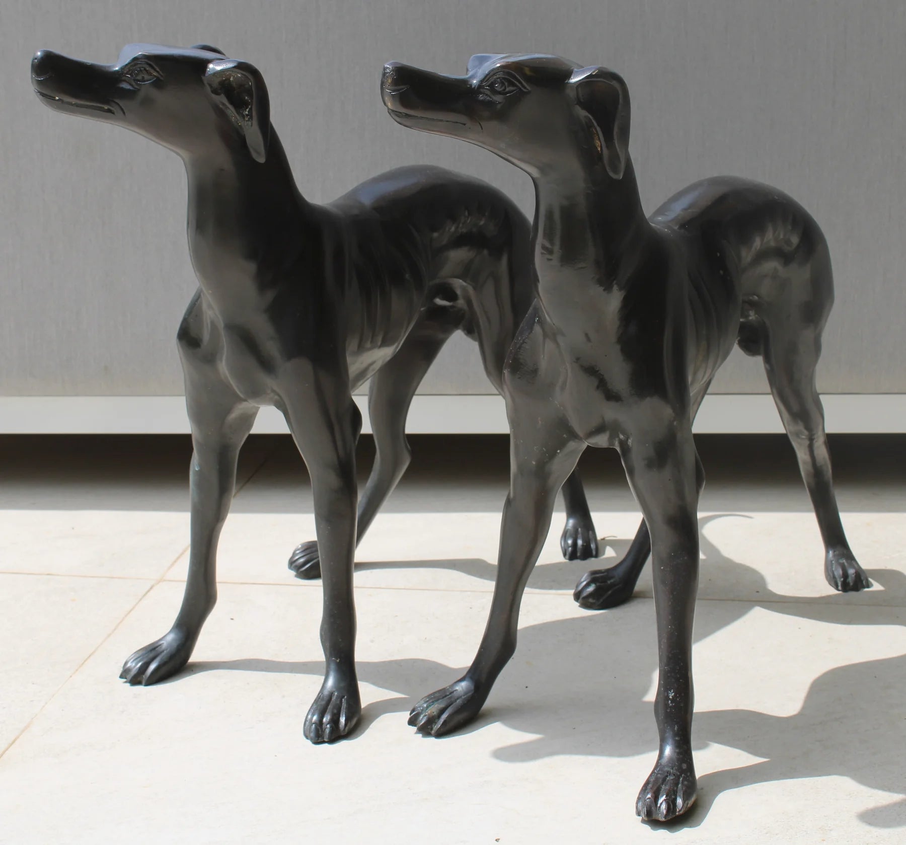 Pareja de Galgos en Bronce Art Déco