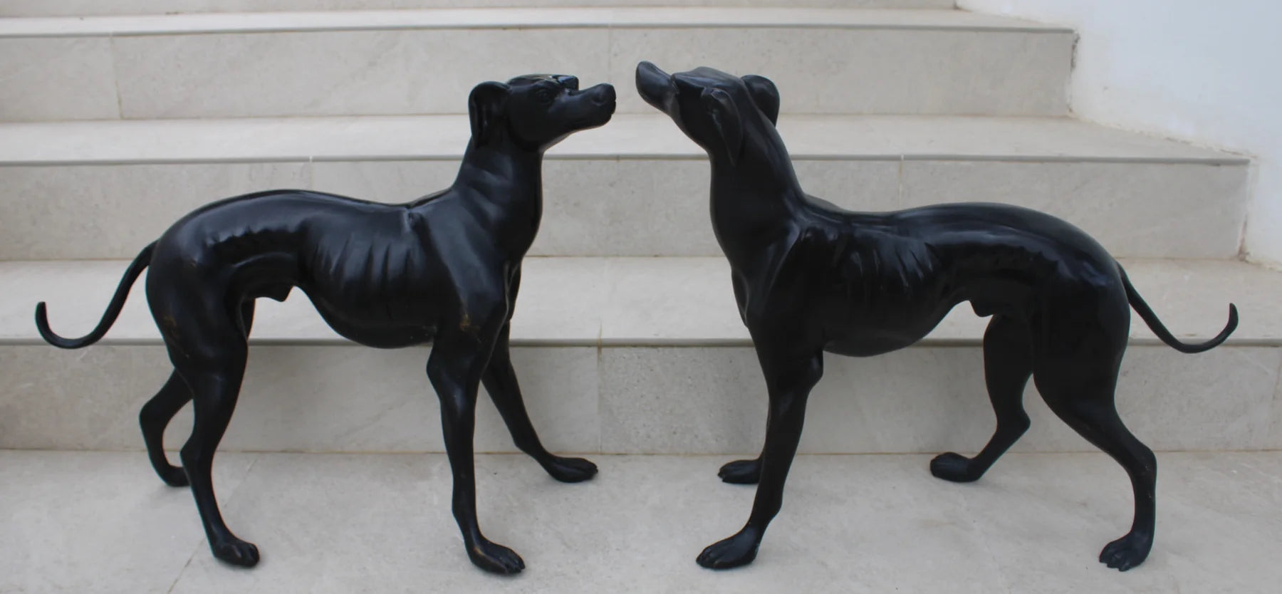 Pareja de Galgos en Bronce Art Déco