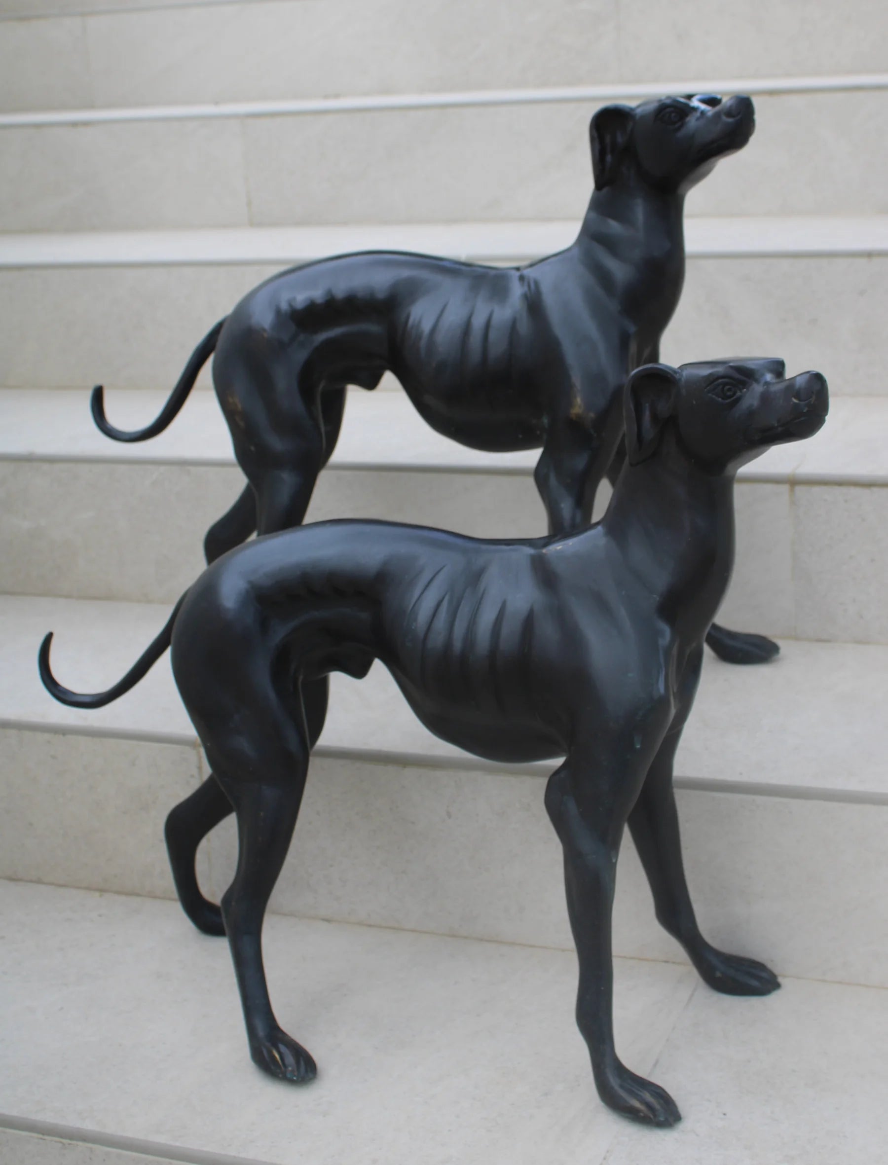 Pareja de Galgos en Bronce Art Déco
