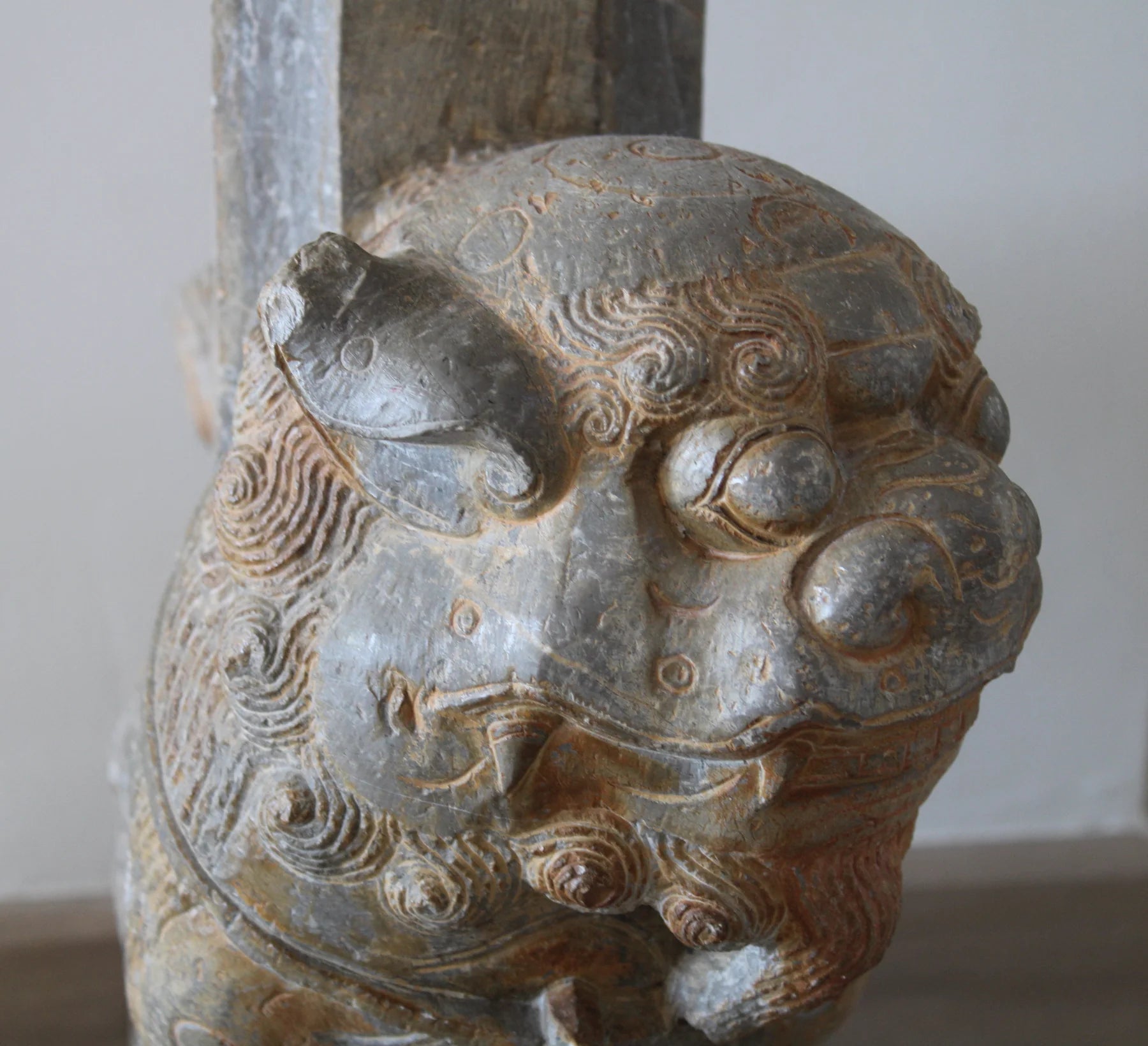 Pareja de Leones Foo en Piedra Tallada